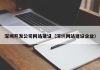 深圳开发公司网站建设（深圳网站建设企业）